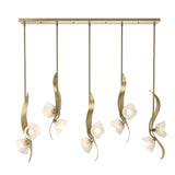 Hubbardton Forge 2024 Modern Brass Frosted Glass (FD) Multi Mika 10-Light Pendant