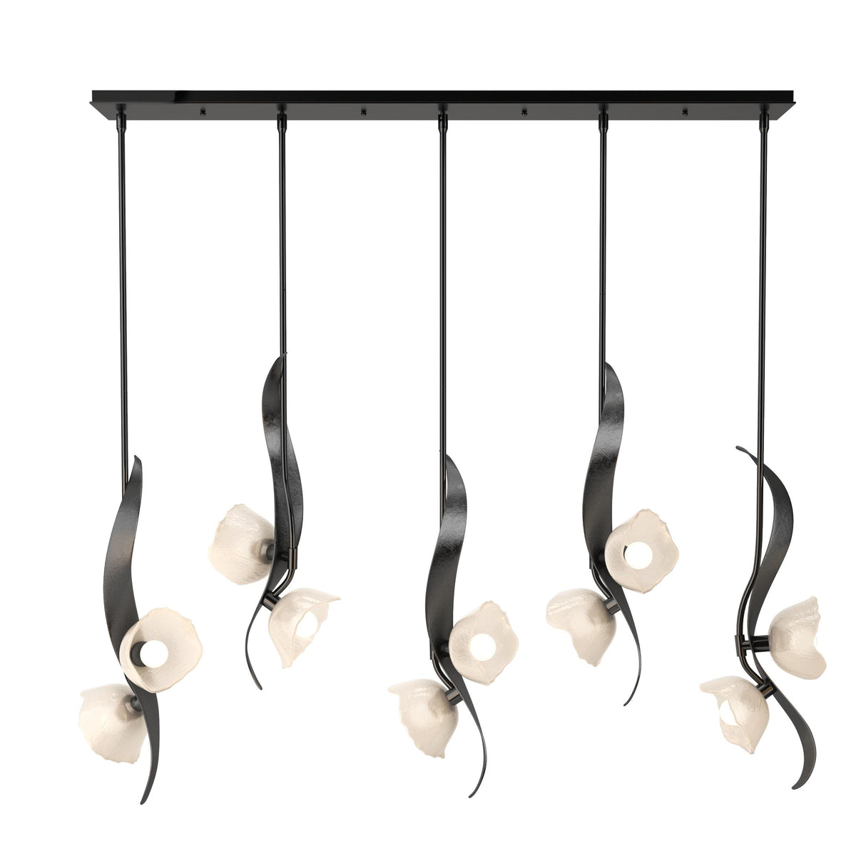 Hubbardton Forge 2024 Ink Frosted Glass (FD) Multi Mika 10-Light Pendant