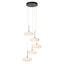 Hubbardton Forge 2025 Dark Smoke Shell Glass (GS) Standard Clouds 5-Light Pendant