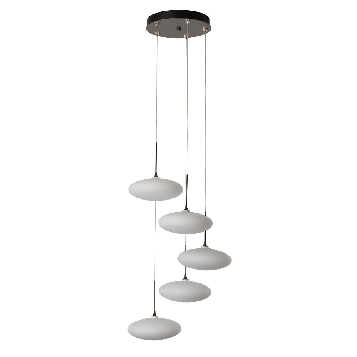 Hubbardton Forge 2025 Dark Smoke Shell Glass (GS) Standard Clouds 5-Light Pendant
