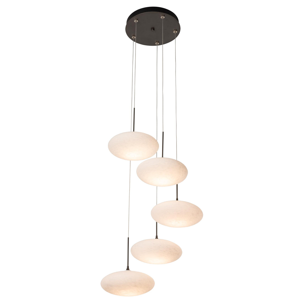 Hubbardton Forge 2025 Dark Smoke Shell Glass (GS) Standard Clouds 5-Light Pendant