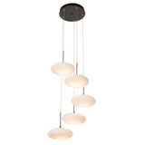 Hubbardton Forge 2025 Dark Smoke Shell Glass (GS) Standard Clouds 5-Light Pendant