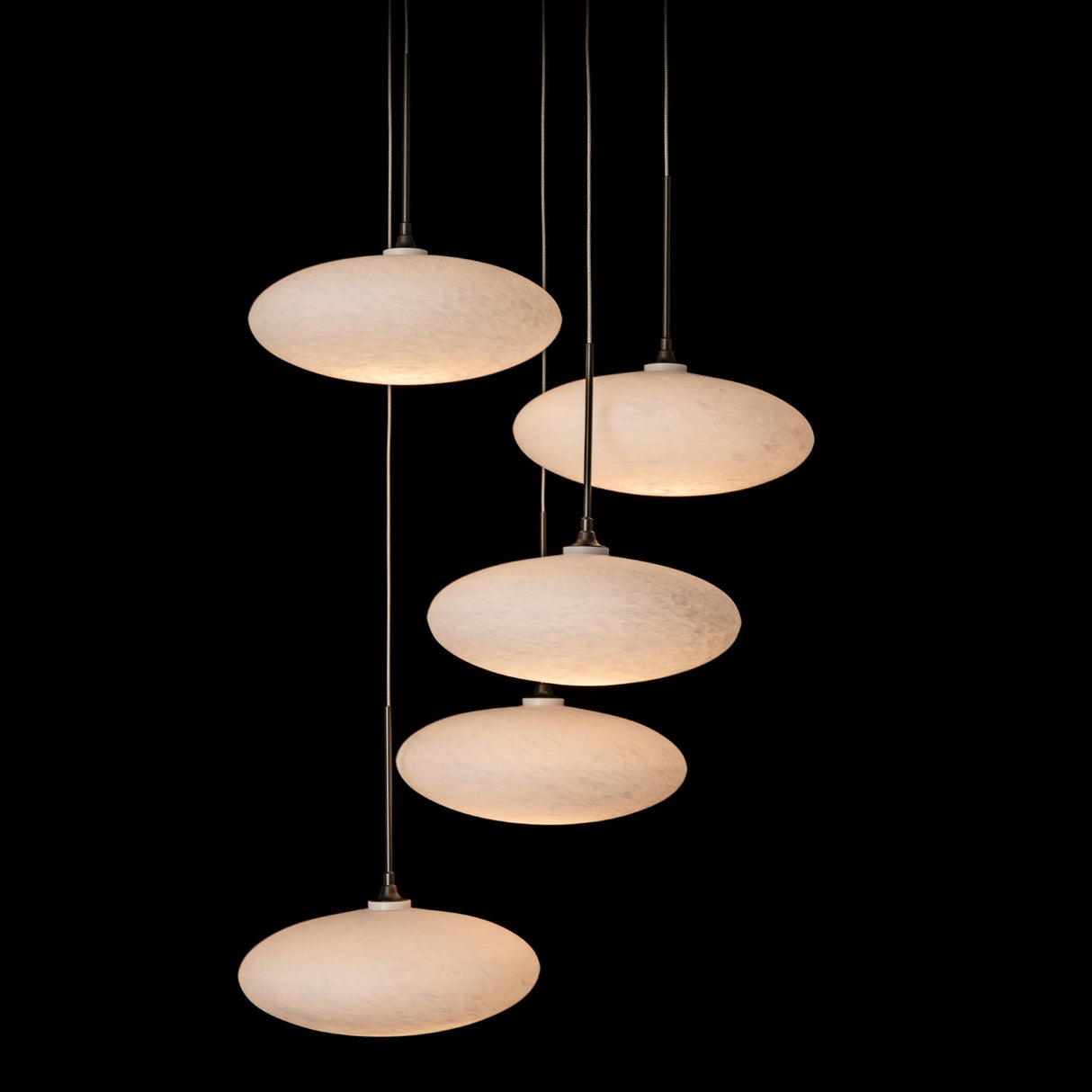 Hubbardton Forge 2025 Dark Smoke Shell Glass (GS) Standard Clouds 5-Light Pendant