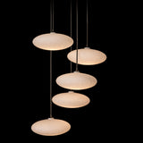 Hubbardton Forge 2025 Dark Smoke Shell Glass (GS) Standard Clouds 5-Light Pendant