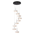 Hubbardton Forge 2025 Black Shell Glass (GS) Standard Clouds 9-Light Pendant