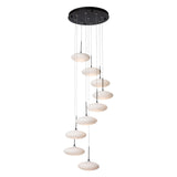 Hubbardton Forge 2025 Black Shell Glass (GS) Standard Clouds 9-Light Pendant