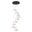 Hubbardton Forge 2025 Black Shell Glass (GS) Standard Clouds 9-Light Pendant