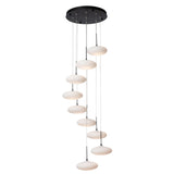 Hubbardton Forge 2025 Black Shell Glass (GS) Standard Clouds 9-Light Pendant