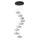 Hubbardton Forge 2025 Black Shell Glass (GS) Standard Clouds 9-Light Pendant