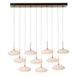 Hubbardton Forge 2025 Modern Brass Shell Glass (GS) Standard Clouds 10-Light Pendant
