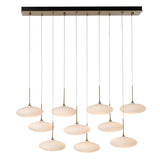 Hubbardton Forge 2025 Modern Brass Shell Glass (GS) Standard Clouds 10-Light Pendant