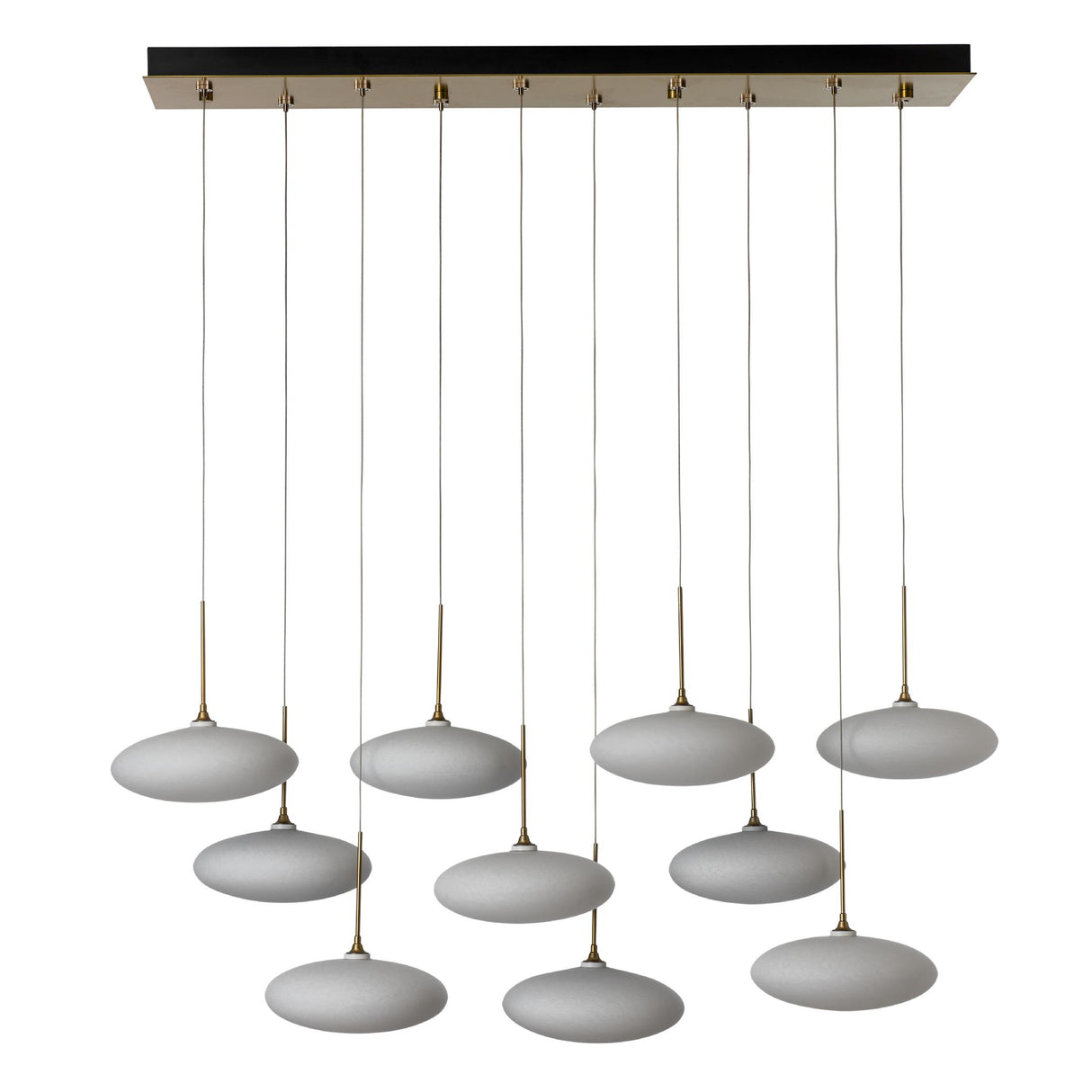 Hubbardton Forge 2025 Modern Brass Shell Glass (GS) Standard Clouds 10-Light Pendant