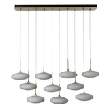 Hubbardton Forge 2025 Modern Brass Shell Glass (GS) Standard Clouds 10-Light Pendant