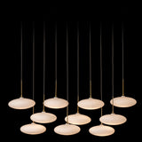 Hubbardton Forge 2025 Modern Brass Shell Glass (GS) Standard Clouds 10-Light Pendant