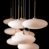 Hubbardton Forge 2025 Modern Brass Shell Glass (GS) Standard Clouds 10-Light Pendant