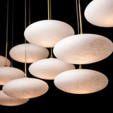 Hubbardton Forge 2025 Modern Brass Shell Glass (GS) Standard Clouds 10-Light Pendant
