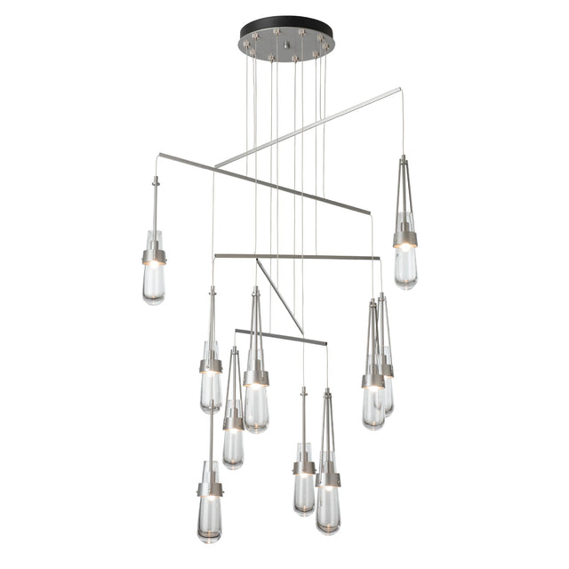 Hubbardton Forge 2025 Vintage Platinum Clear Glass (ZM) Standard Link 10-Light Clear Glass Mobile Pendant