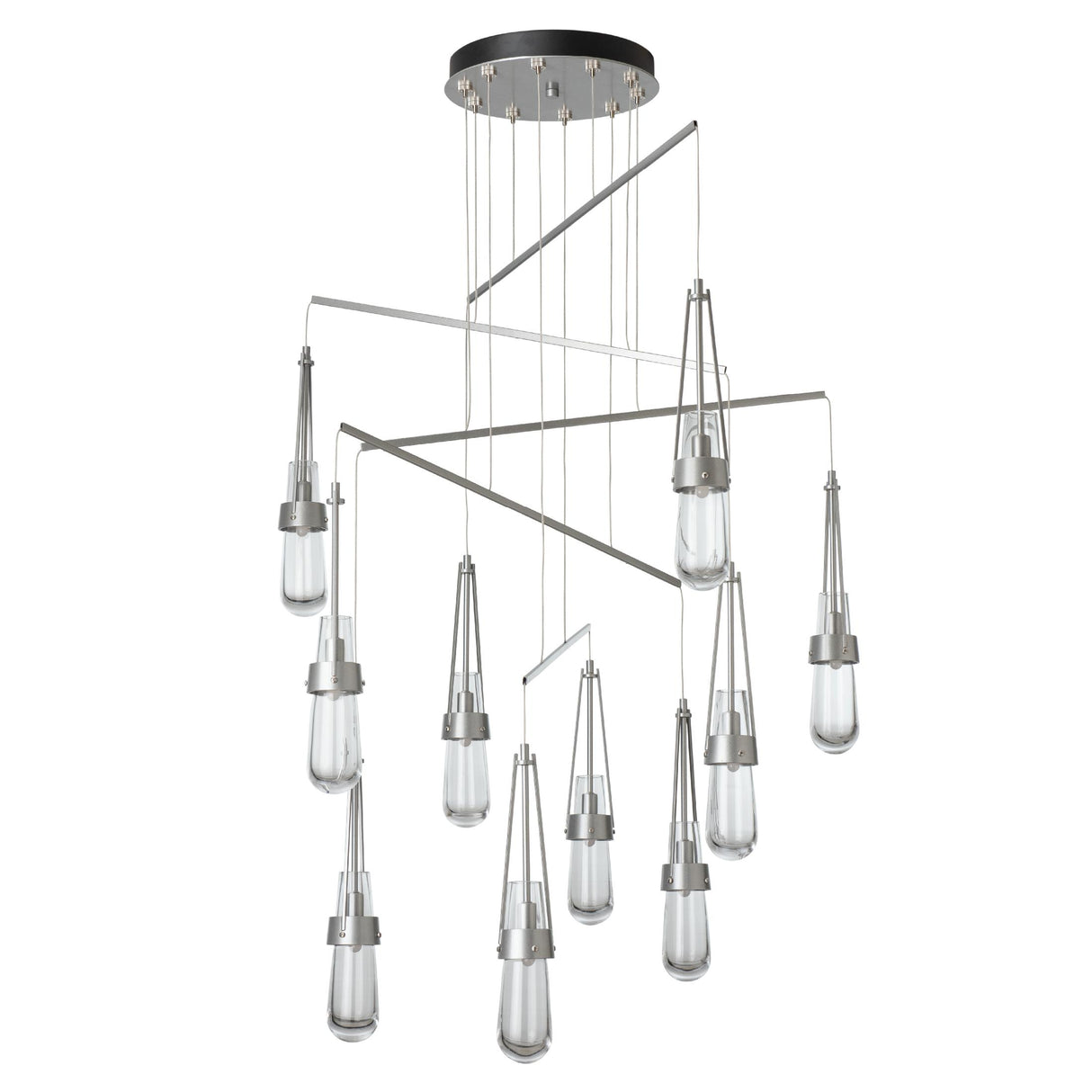 Hubbardton Forge 2025 Vintage Platinum Clear Glass (ZM) Standard Link 10-Light Clear Glass Mobile Pendant