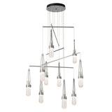 Hubbardton Forge 2025 Sterling Clear Bubble Glass (YG) Standard Link 10-Light Blown Glass Mobile Pendant