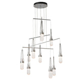 Hubbardton Forge 2025 Sterling Clear Bubble Glass (YG) Standard Link 10-Light Blown Glass Mobile Pendant
