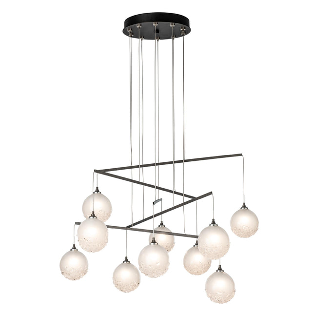 Hubbardton Forge 2025 Oil Rubbed Bronze Frosted Glass (FD) Standard Fritz Globe 10-Light Mobile Pendant