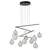 Hubbardton Forge 2025 Oil Rubbed Bronze Frosted Glass (FD) Standard Fritz Globe 10-Light Mobile Pendant
