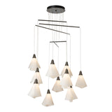 Hubbardton Forge 2025 Dark Smoke Spun Frost (SH) Standard Mobius 10-Light Mobile Pendant