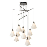 Hubbardton Forge 2025 Dark Smoke Spun Frost (SH) Standard Mobius 10-Light Mobile Pendant