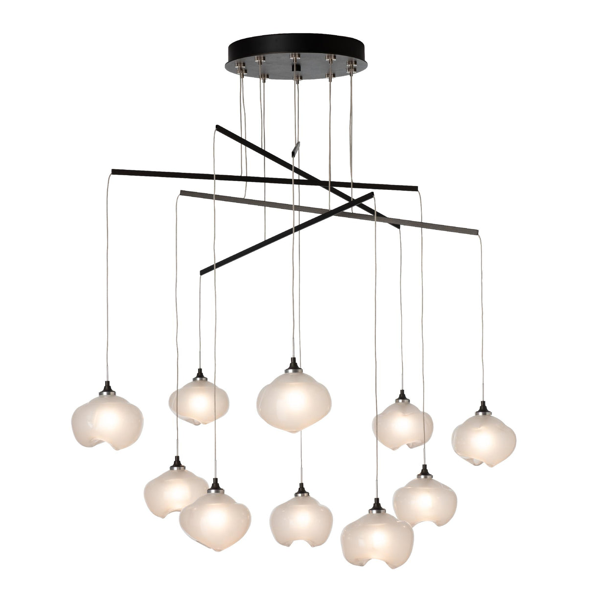 Hubbardton Forge 2025 Oil Rubbed Bronze Frosted Glass (FD) Standard Ume 10-Light Mobile Pendant