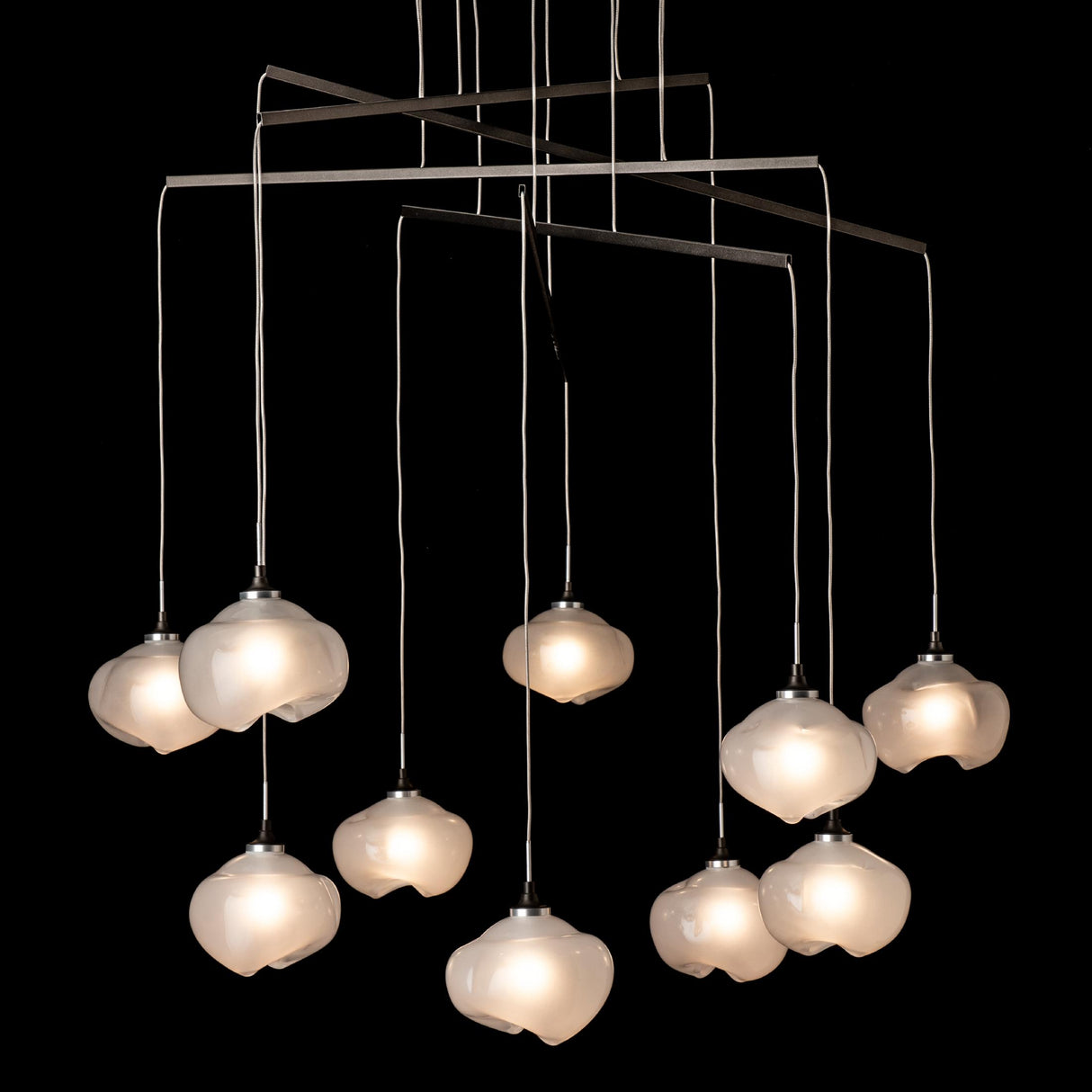 Hubbardton Forge 2025 Oil Rubbed Bronze Frosted Glass (FD) Standard Ume 10-Light Mobile Pendant