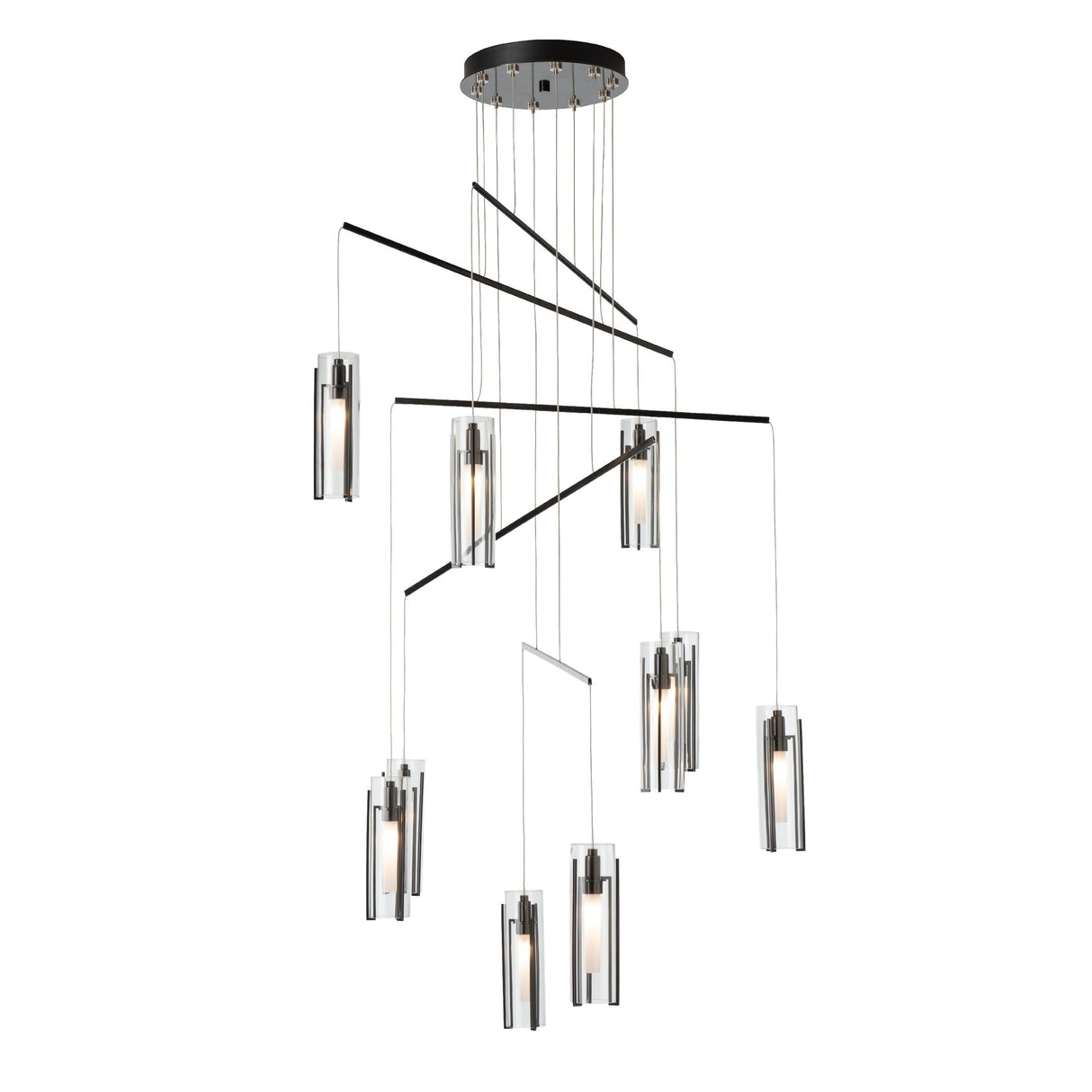 Hubbardton Forge 2025 Ink Clear Glass (ZM) Standard Exos 10-Light Mobile Pendant