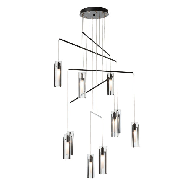 Hubbardton Forge 2025 Ink Clear Glass (ZM) Standard Exos 10-Light Mobile Pendant