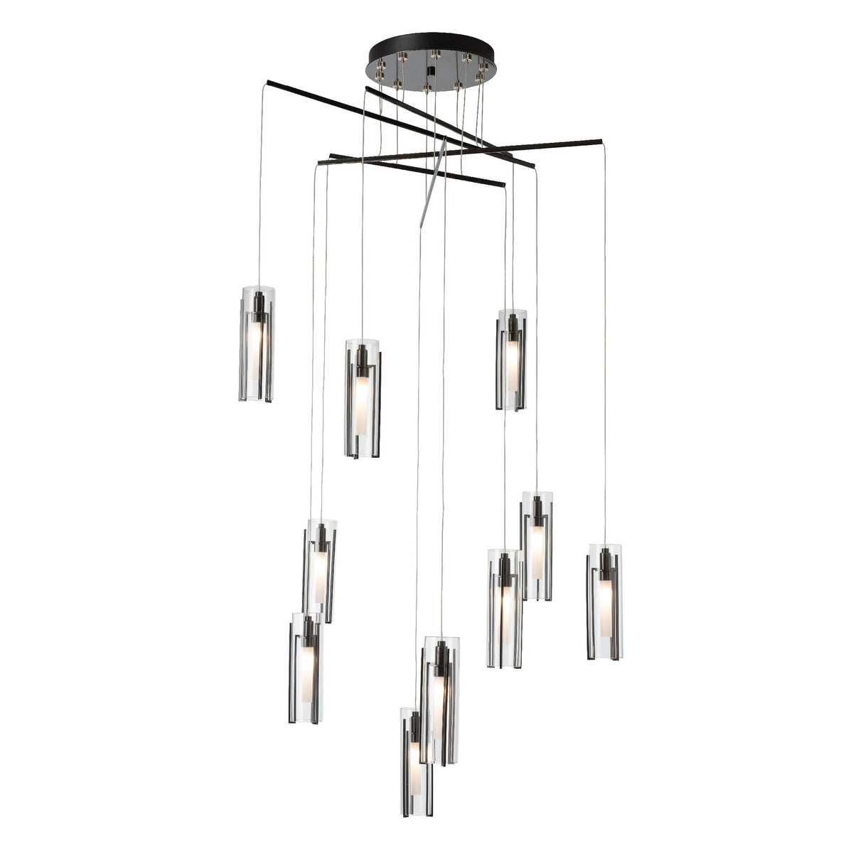 Hubbardton Forge 2025 Ink Clear Glass (ZM) Standard Exos 10-Light Mobile Pendant