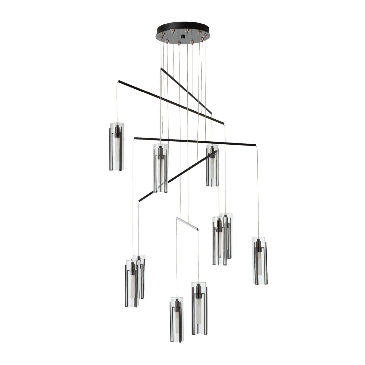 Hubbardton Forge 2025 Ink Clear Glass (ZM) Standard Exos 10-Light Mobile Pendant