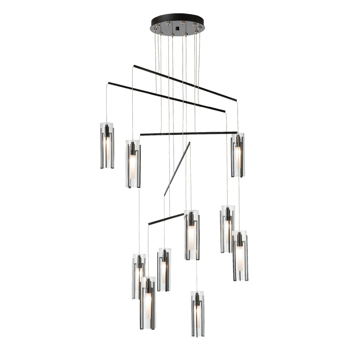 Hubbardton Forge 2025 Ink Clear Glass (ZM) Standard Exos 10-Light Mobile Pendant