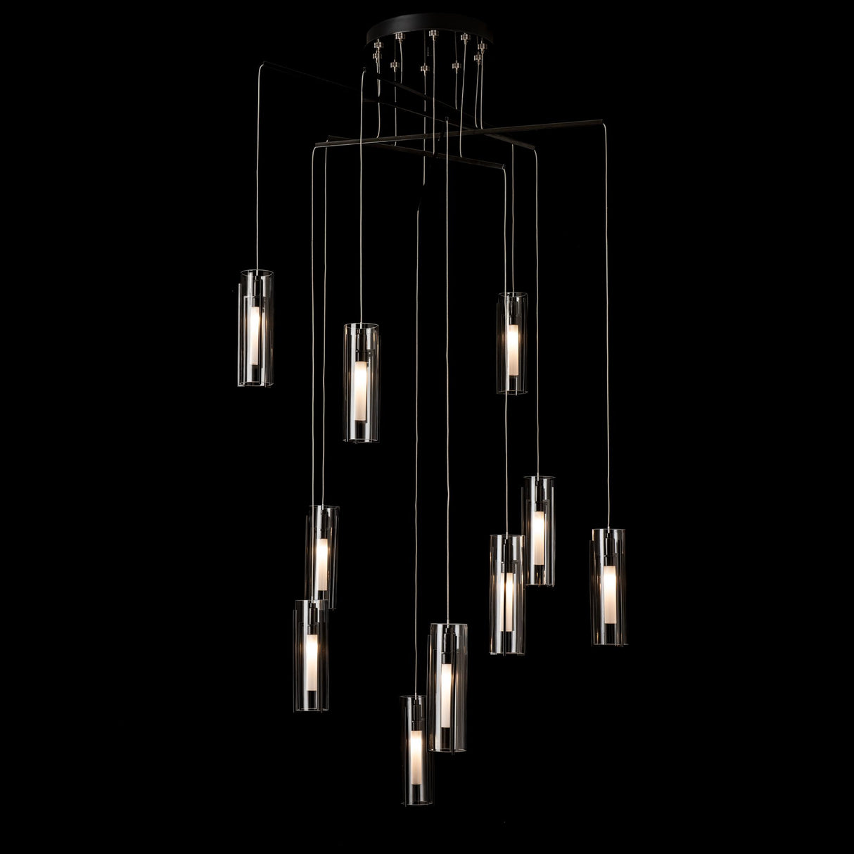 Hubbardton Forge 2025 Ink Clear Glass (ZM) Standard Exos 10-Light Mobile Pendant