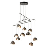 Hubbardton Forge 2025 Dark Smoke Soft Gold Opal Glass (GG) Standard Brooklyn 10-Light Double Shade Mobile Pendant