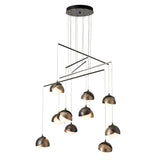 Hubbardton Forge 2025 Dark Smoke Soft Gold Opal Glass (GG) Standard Brooklyn 10-Light Double Shade Mobile Pendant