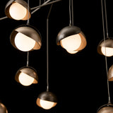 Hubbardton Forge 2025 Dark Smoke Soft Gold Opal Glass (GG) Standard Brooklyn 10-Light Double Shade Mobile Pendant
