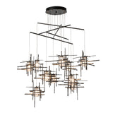 Hubbardton Forge 2025 Oil Rubbed Bronze Seeded Clear Glass (II) Standard Tura 10-Light Seeded Glass Mobile Pendant