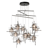 Hubbardton Forge 2025 Oil Rubbed Bronze Seeded Clear Glass (II) Standard Tura 10-Light Seeded Glass Mobile Pendant