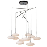 Hubbardton Forge 2025 Vintage Platinum Shell Glass (GS) Standard Clouds 10-Light Mobile Pendant