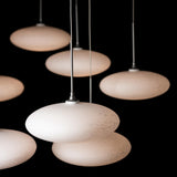 Hubbardton Forge 2025 Vintage Platinum Shell Glass (GS) Standard Clouds 10-Light Mobile Pendant