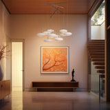 Hubbardton Forge 2025 Vintage Platinum Shell Glass (GS) Standard Clouds 10-Light Mobile Pendant