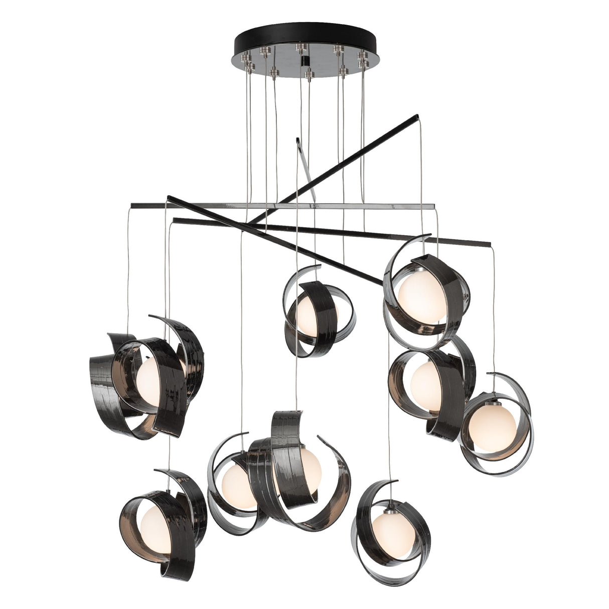 Hubbardton Forge 2025 Ink Opal Glass (GG) Standard Riza 10-Light Mobile Pendant