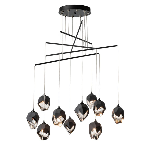 Hubbardton Forge 2025 Black Black Crystal (BP) Standard Chrysalis 10-Light Small Crystal Mobile Pendant