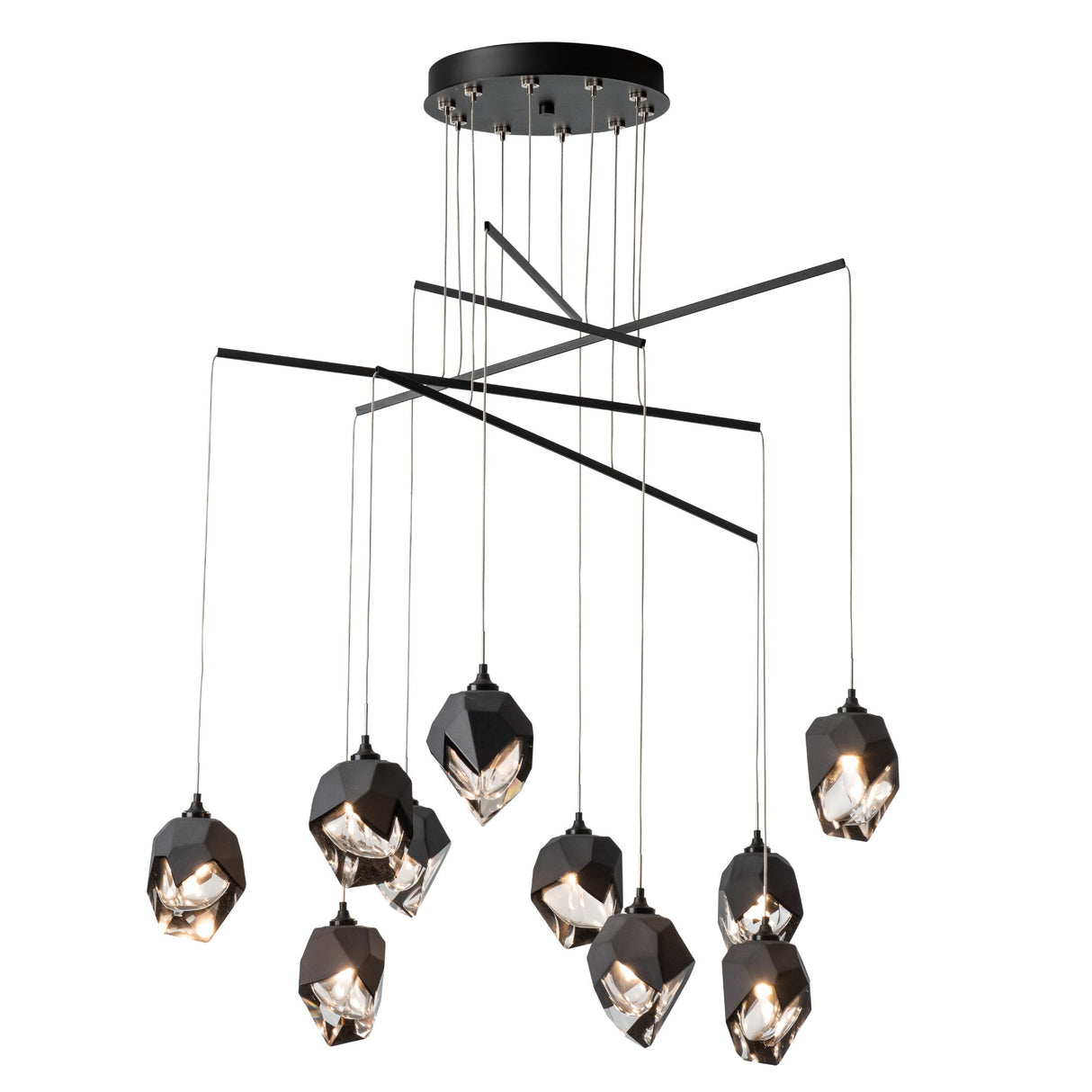 Hubbardton Forge 2025 Black Black Crystal (BP) Standard Chrysalis 10-Light Small Crystal Mobile Pendant