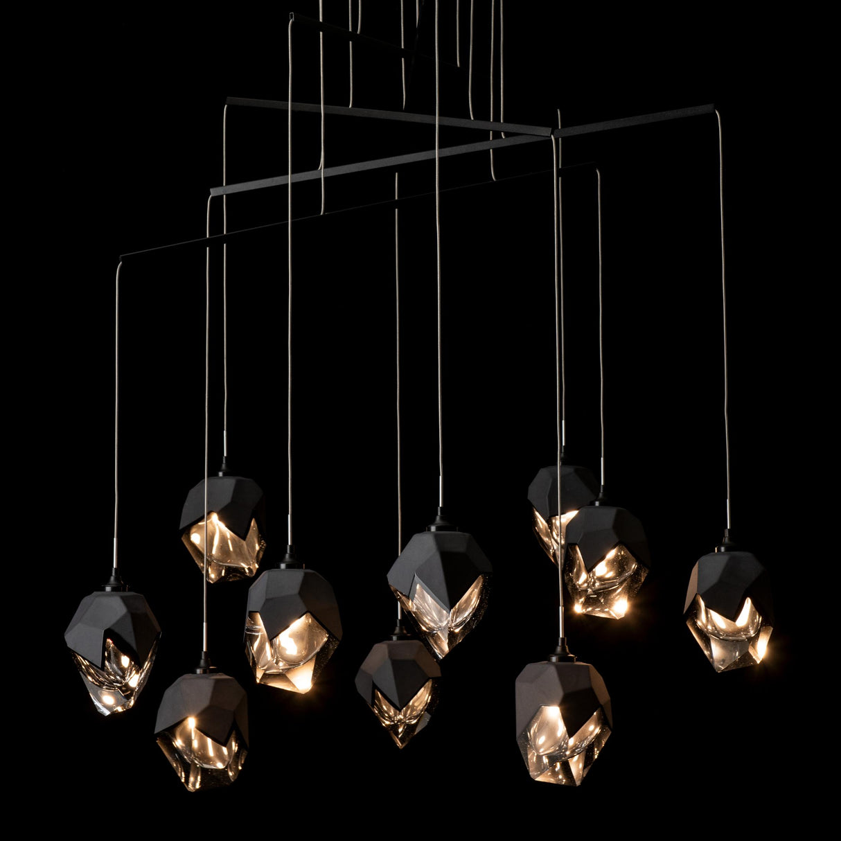 Hubbardton Forge 2025 Black Black Crystal (BP) Standard Chrysalis 10-Light Small Crystal Mobile Pendant