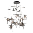 Hubbardton Forge 2025 Oil Rubbed Bronze Cast Glass (YC) Standard Tura 10-Light Frosted Glass Mobile Pendant