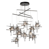 Hubbardton Forge 2025 Oil Rubbed Bronze Cast Glass (YC) Standard Tura 10-Light Frosted Glass Mobile Pendant